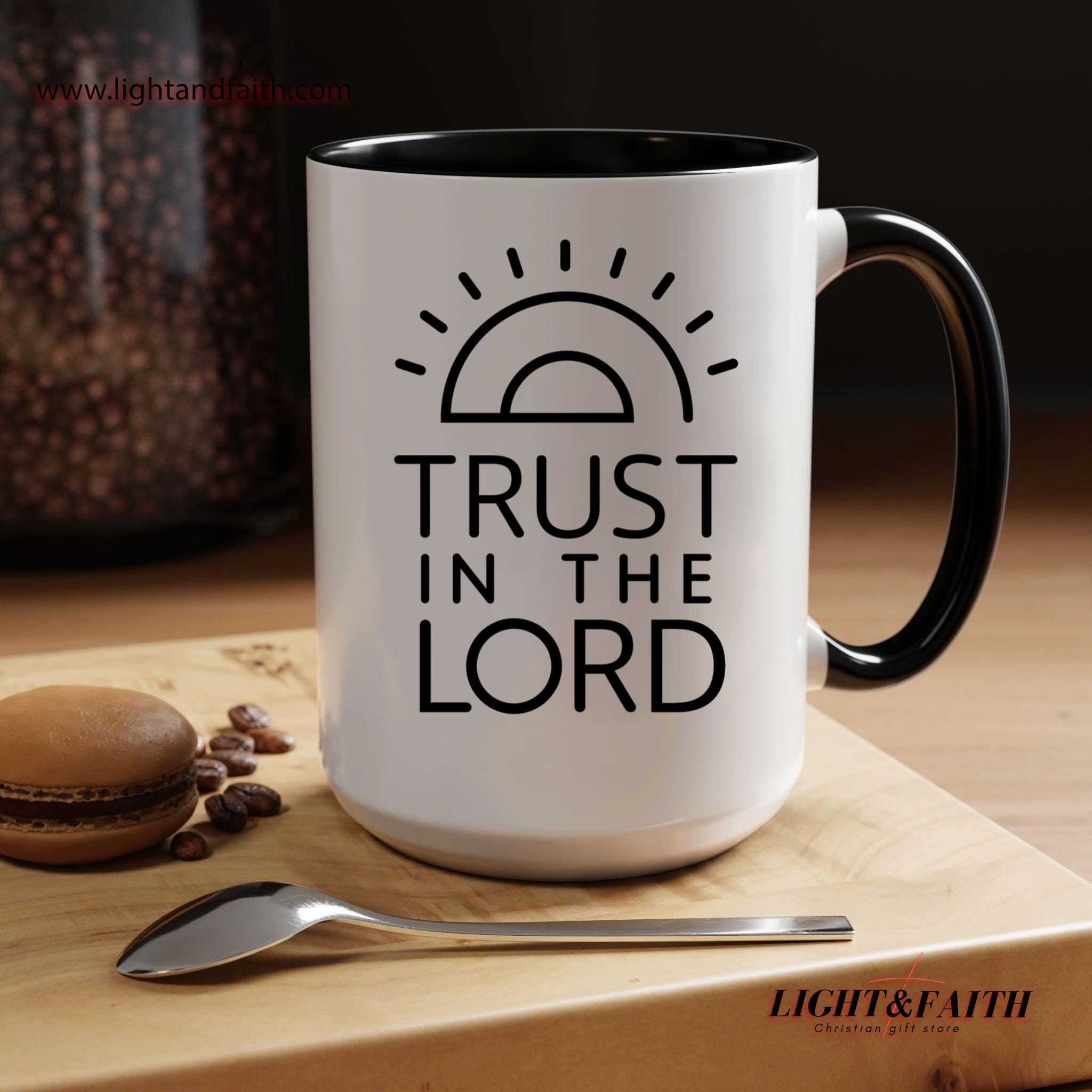Trust in the Lord Mug – Minimalist Christian Coffee Cup, Encouraging Bible Verse Gift MULAF52